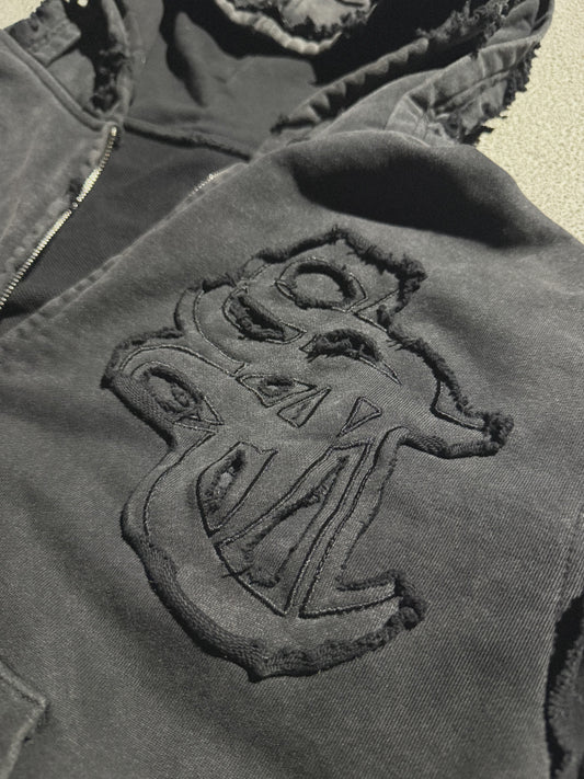 ULTRA DISTRESSED KAIA ZIP-UP