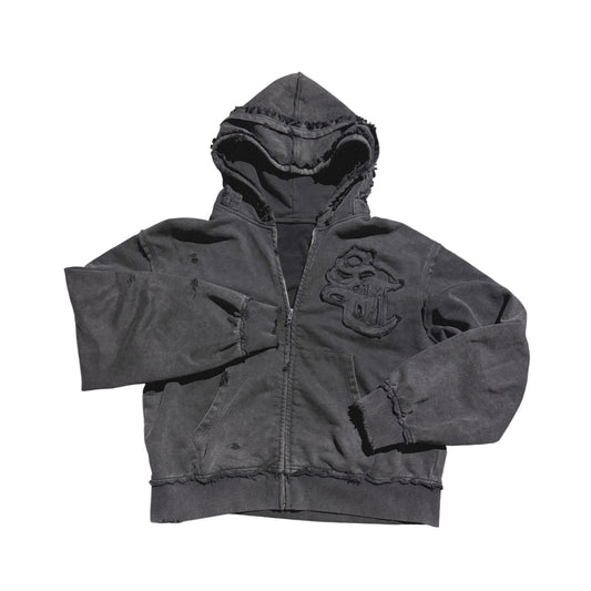 ULTRA DISTRESSED KAIA ZIP-UP